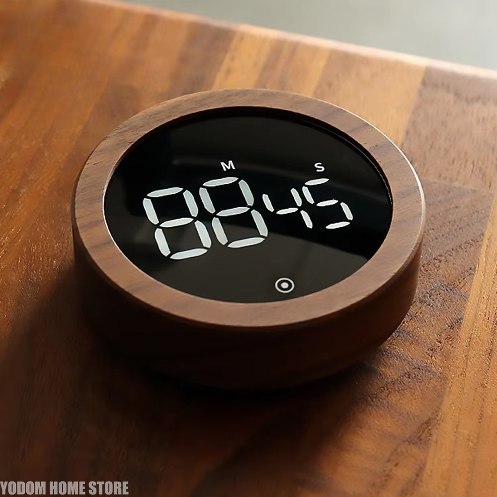 Smart Home Utensils - Kitchen Timer Wood Grain Rotary Design
