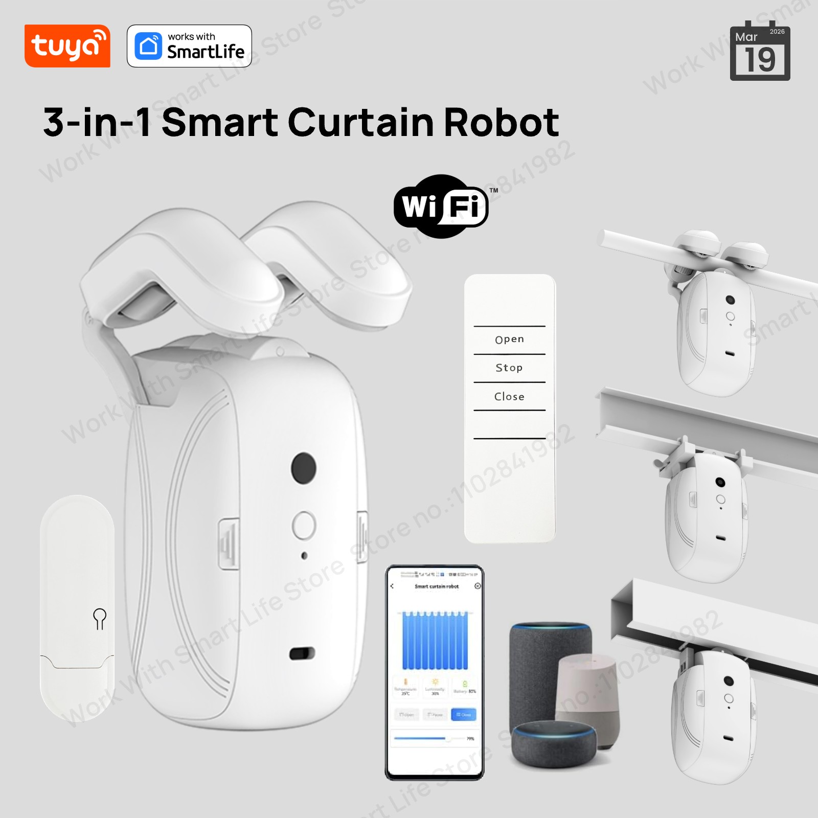 Smart Home Market - 1/2PCS Tuya Smart WiFi Curtain Robot