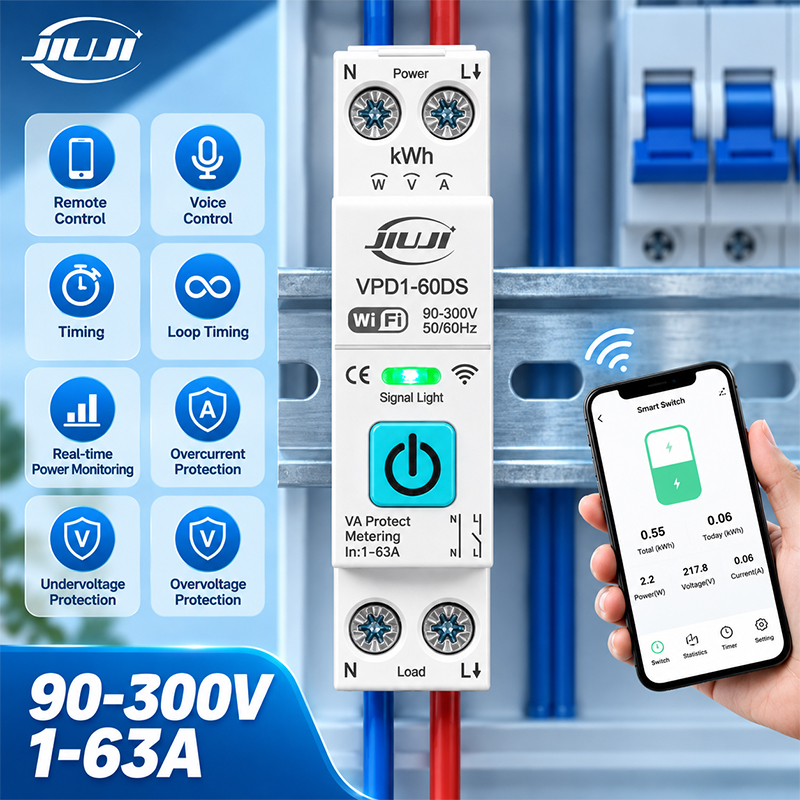 Smart Home Energy Monitor - Smart WiFi DIN Rail Switch 1P