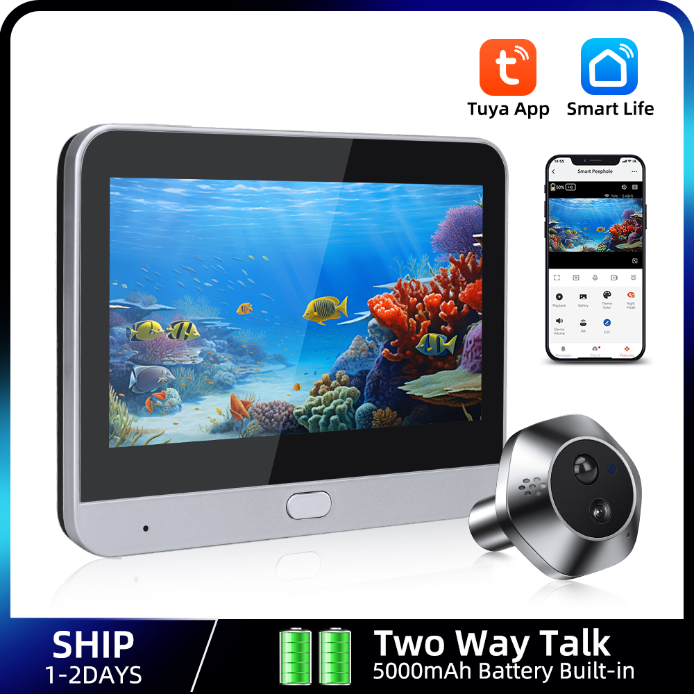 Smart Home Video Doorbell - 1080P WiFi Peephole Tuya Smart Peephole