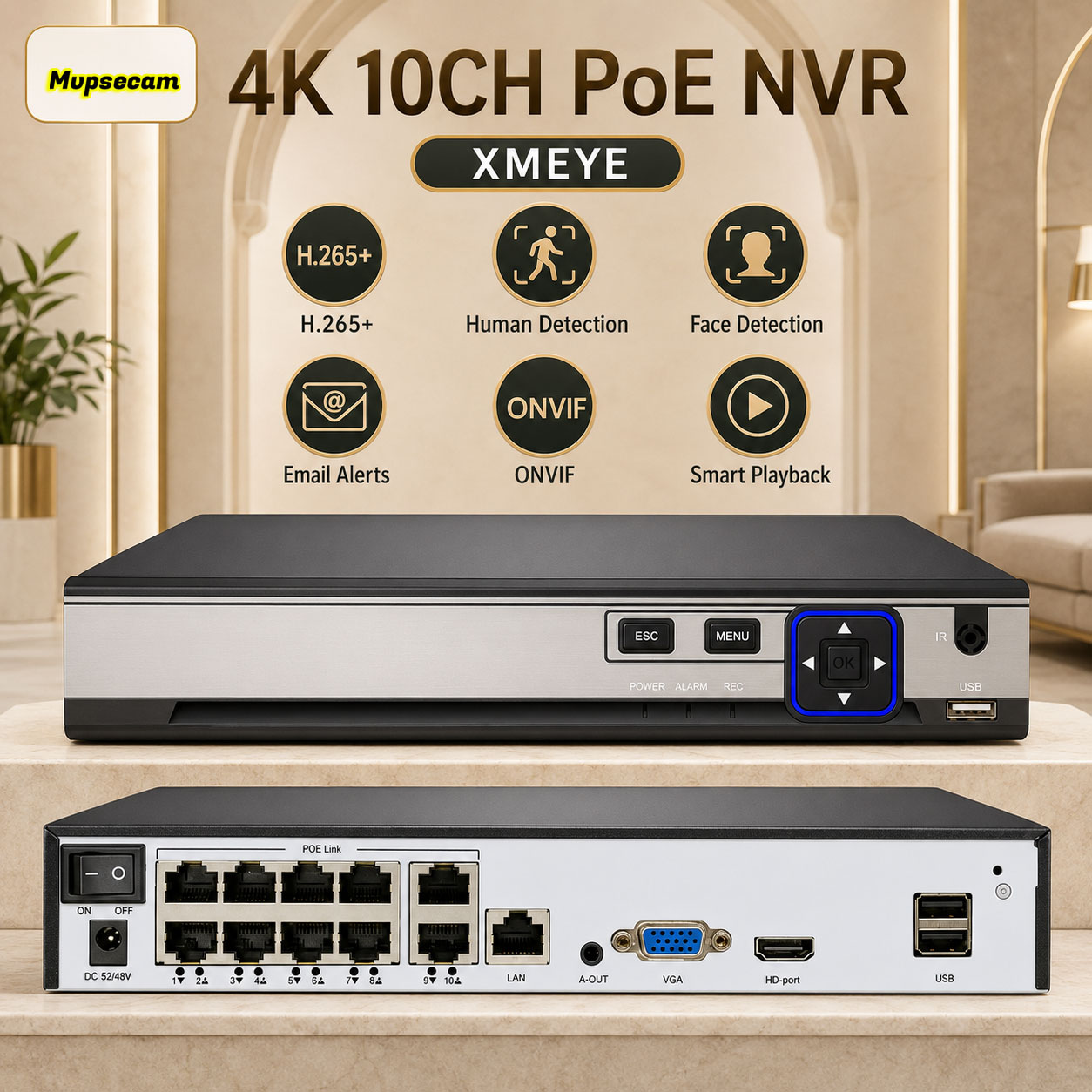 POE NVR XMEYE 10CH 8 Channel 4 - Security Ip Camera recension och pris