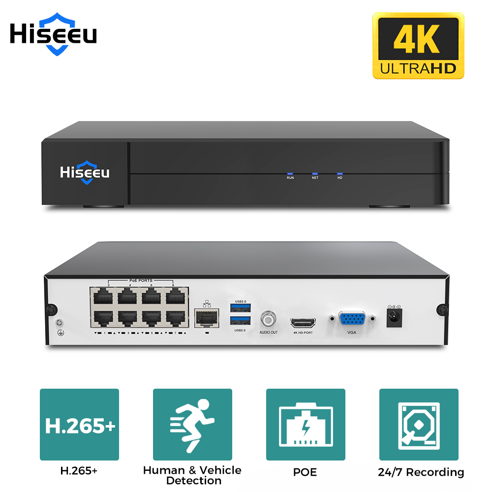 Hiseeu 8CH 4K PoE NVR Network  - Security Ip Camera recension och pris