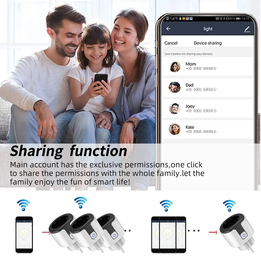 WiFi EU Smart Socket Plug Work - Smart Home Energy Monitor recension och pris
