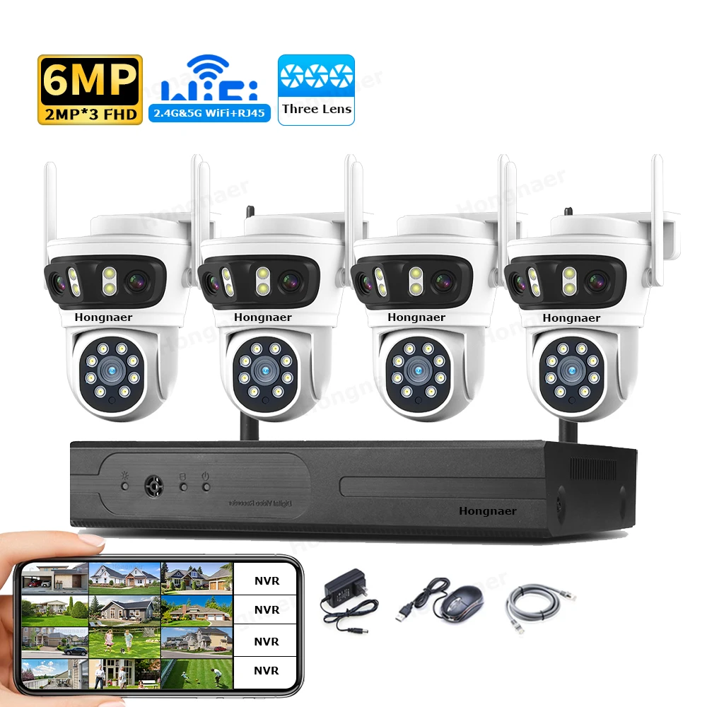 2026 Hongnaer 6MP 4CH 3 Lens 2 - Security Ip Camera recension och pris
