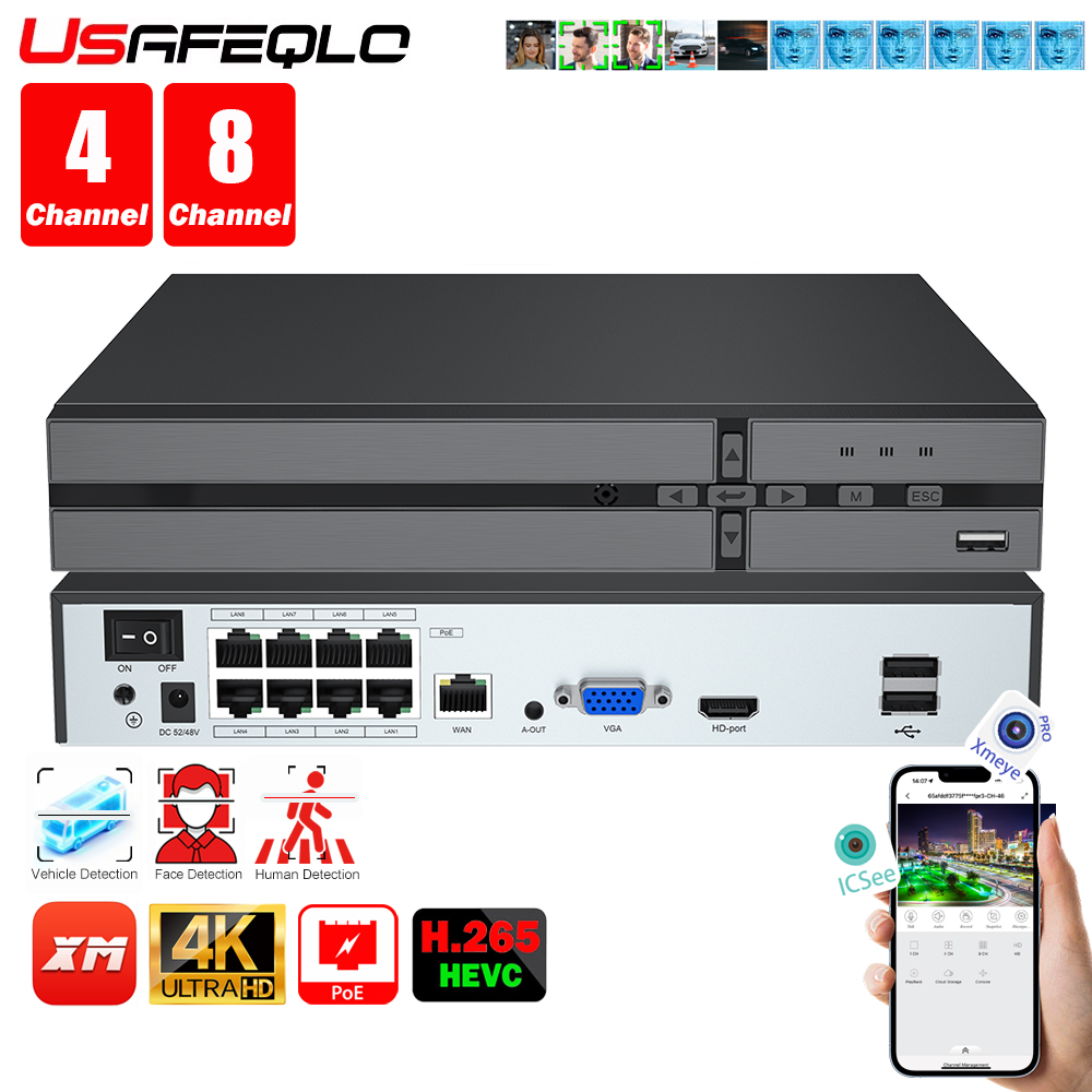 Face detection H.265 8ch*4K 4c - Security Ip Camera recension och pris