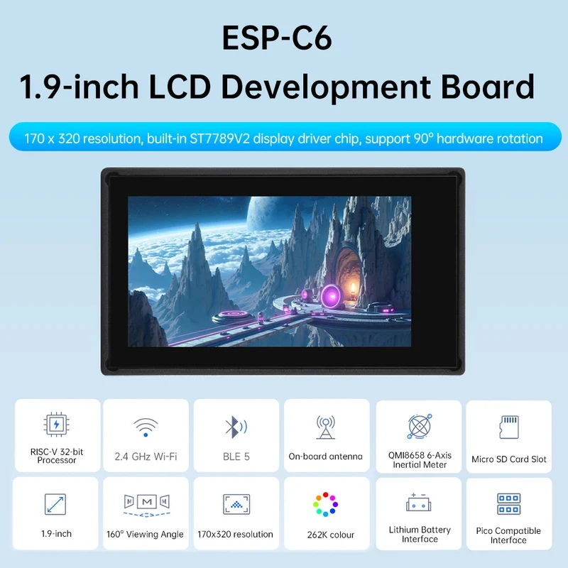 ESP32-C6 1.9-Inch LCD Screen D - Smart Home Esp32 recension och pris