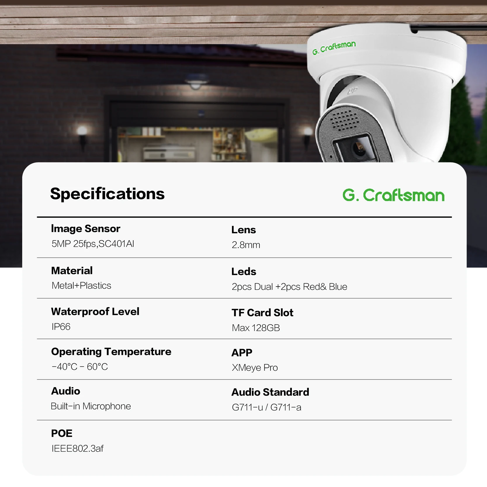 2026 New GX-DFD-M5C 5MP CMOS S - Security Ip Camera recension och pris