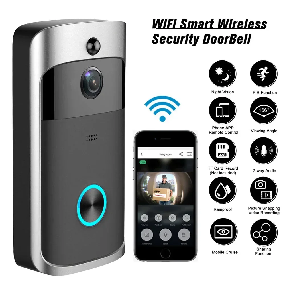 720P HD Smart Home Wireless WI - Smart Home Video Doorbell recension och pris