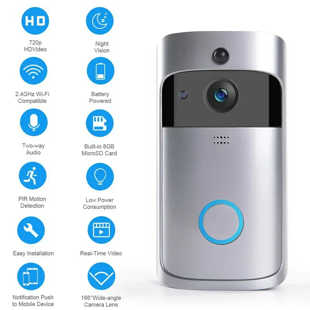 720P HD Smart Home Wireless WI - Smart Home Video Doorbell recension och pris