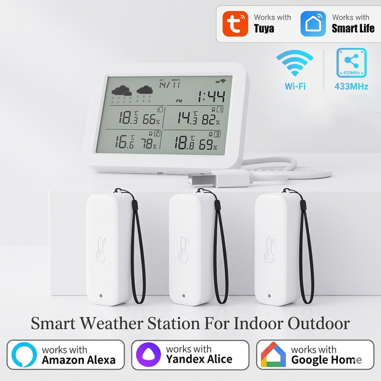 Tuya WiFi+RF433 Weather Statio - Smart Home Elements recension och pris