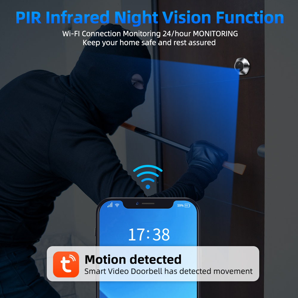 1080P WiFi Peephole Tuya Smart - Smart Home Video Doorbell recension och pris